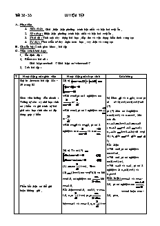 Giáo án Đại số 10 nâng cao - Tiết 32- 33: Luyện Tập