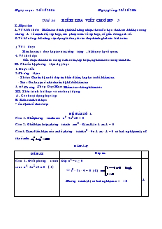 Giáo án Đại số 10 nâng cao - Tiết 34: Kiểm Tra Viết Chương 3