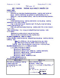 Giáo án Đại số 10 nâng cao - Tiết 35: Hệ Phương Trình Bậc Nhất Nhiều Ẩn