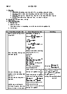 Giáo án Đại số 10 nâng cao - Tiết 37: Luyện Tập