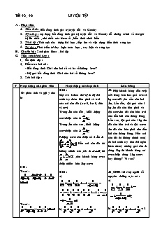 Giáo án Đại số 10 nâng cao - Tiết 43 , 46: Luyện Tập