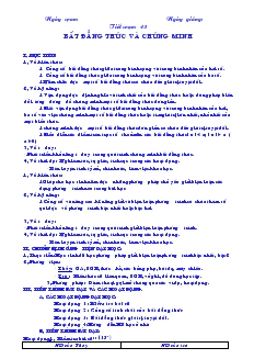 Giáo án Đại số 10 nâng cao - Tiết 43: Bất Đẳng Thức Và Chứng Minh