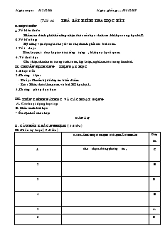 Giáo án Đại số 10 nâng cao - Tiết 46: Trả Bài Kiểm Tra Học Kì I