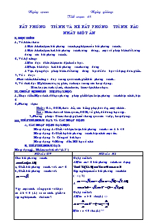 Giáo án Đại số 10 nâng cao - Tiết 48: Bất Phương Trình Và Hệ Bất Phương Trình Bậc Nhất Một Ẩn