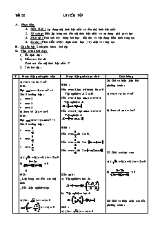 Giáo án Đại số 10 nâng cao - Tiết 52: Luyện Tập