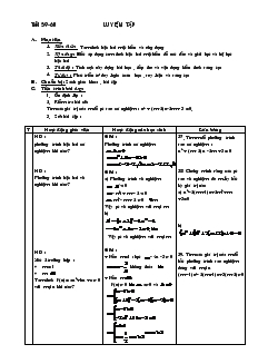 Giáo án Đại số 10 nâng cao - Tiết 59- 60: Luyện Tập