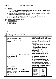 Giáo án Đại số 10 nâng cao - Tiết 73: Ôn Tập Chương V