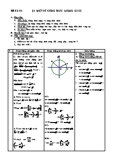 Giáo án Đại số 10 nâng cao - Tiết 83- 84 - Bài 4: Một Số Công Thức Lượng Giác