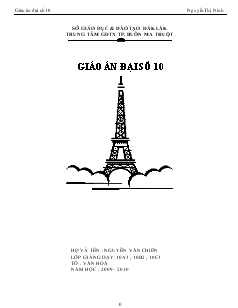 Giáo án đại số 10 - Nguyễn Thị Ninh