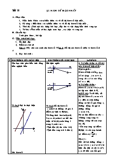 Giáo án Đại số 10 - Tiết 18 - Bài 2: Hàm Số Bậc Nhất