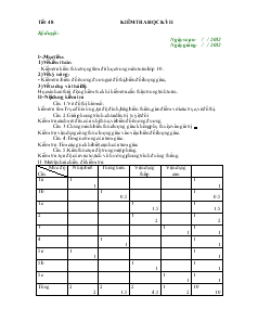 Giáo án Đại số 10 - Tiết 48: Kiểm tra học kỳ II