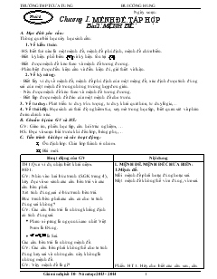 Giáo án Đại số lớp 10 - Bùi Công Hùng - Trường THPT Cửa Tùng