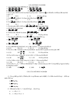 Giáo án Đại số lớp 10 - Câu hỏi trắc nghiệm