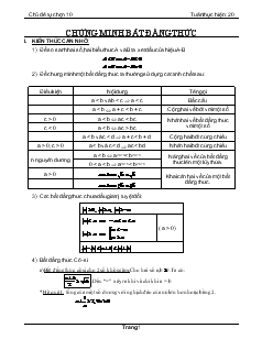 Giáo án Đại số lớp 10 - Chứng minh bất đẳng thức