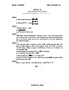 Giáo án Đại số lớp 10 - Đề số 10