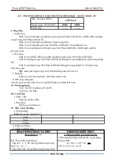 Giáo án Đại số lớp 10 - Đinh Thị Nga - Chương III: Phương trình. Hệ phương trình