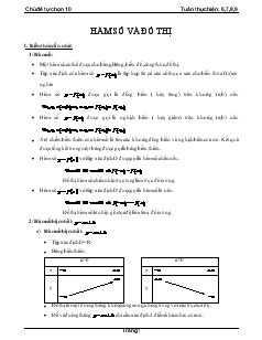 Giáo án Đại số lớp 10 - Hàm số và đồ thị