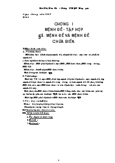 Giáo án Đại số lớp 10 - học kì I - Bùi Thị Kim Thư – Trường THPT Hưng yên