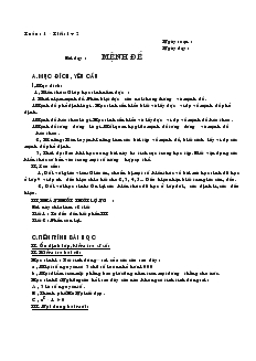 Giáo án Đại số lớp 10 - Mệnh đề