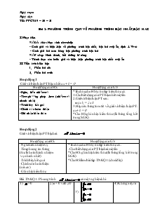 Giáo Án Đại Số Lớp 10 - Nguyễn Huy Đạt - Bài 2: Phương Trình Quy Về Phương Trình Bậc Nhất,bậc Hai