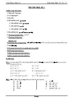 Giáo án Đại số lớp 10 - Ôn tập học kì 1