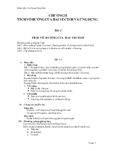 Giáo án Đại số lớp 10 - Tạ Thanh Thủy Tiên - Bài 2: tích vô hướng của hai vectơ