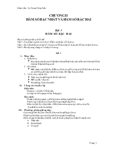 Giáo Án Đại Số Lớp 10 - Tạ Thanh Thủy Tiên - Bài 3: Hàm Số Bậc Hai