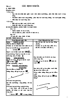 Giáo án Đại số lớp 10 - Tiết 1, 2: Các định nghĩa