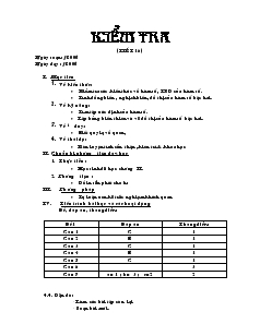 Giáo án Đại số lớp 10 - Tiết 16: Kiểm tra