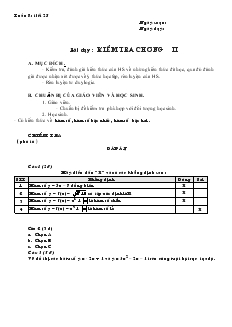 Giáo án Đại số lớp 10 - Tiết 25: Kiểm tra chương II