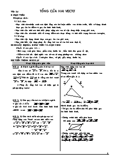 Giáo án Đại số lớp 10 - Tiết 3, 4: Tổng của hai vectơ