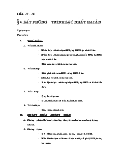 Giáo án Đại số lớp 10 - Tiết 37 - 38: Bất phương trình bậc nhất hai ẩn