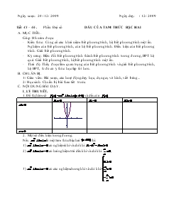 Giáo án Đại số lớp 10 - Tiết 45, 46: Dấu của tam thức bậc hai