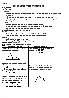 Giáo án Đại số lớp 10 - Tiết 6, 7: Tích của một vectơ với một số