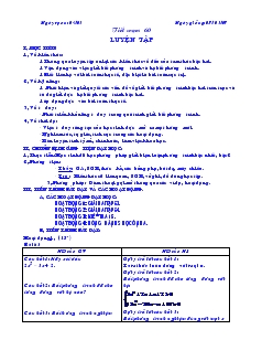 Giáo án Đại số lớp 10 - Tiết 60: Luyện tập