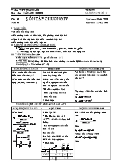 Giáo Án Đại Số Lớp 10 - Trần Ánh Dương - Tiết 43: Ôn Tập Chương IV