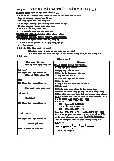 Giáo án Đại số lớp 10 - Vectơ và các phép toán vectơ