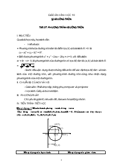 Giáo án Hình học 10 - Bài 3: Đường tròn