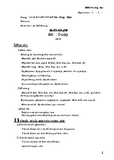 Giáo án Hình học 10 - Bài Ôn tập