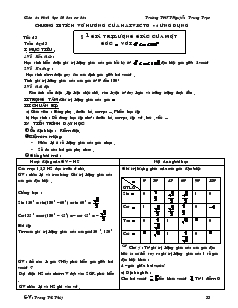 Giáo Án Hình Học 10 Ban Cơ Bản - Trần Thị Thủy - Chương II: Tích Vô Hướng Của Hai Vectơ Và Ứng Dụng