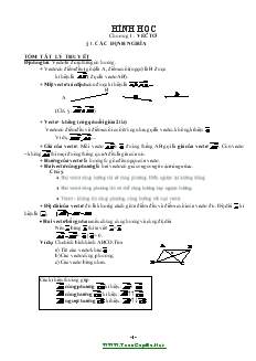 Giáo án Hình học 10 - Chương 1: Vec tơ