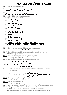 Giáo án Hình học 10 - Ôn tập phương trình