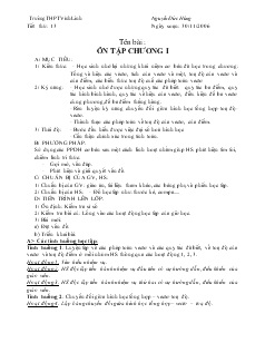 Giáo án Hình học 10 - Tiết 13: Ôn tập chương I