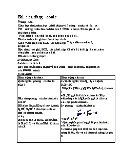 Giáo án Hình học lớp 10 - Ba đường conic