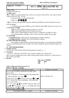 Giáo án Hình học lớp 10 - Bài 2: Tổng của hai véc tơ số tiết: 2