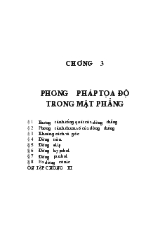 Giáo án Hình học lớp 10 - Chương 3: Phương pháp tọa độ trong mặt phẳng