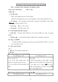 Giáo án Hình học lớp 10 - Chương III: Phương pháp tọa độ trong mặt phẳng