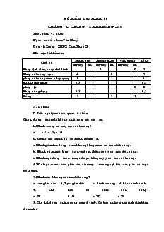 Giáo án Hình học lớp 10 - Đề kiểm tra Hình 11