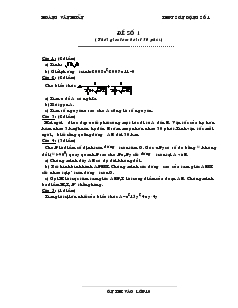 Giáo án Hình học lớp 10 - Đề số 1