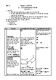 Giáo án Hình học lớp 10 nâng cao - Tiết 1-2 - Bài 1: Các Định Nghĩa Vectơ